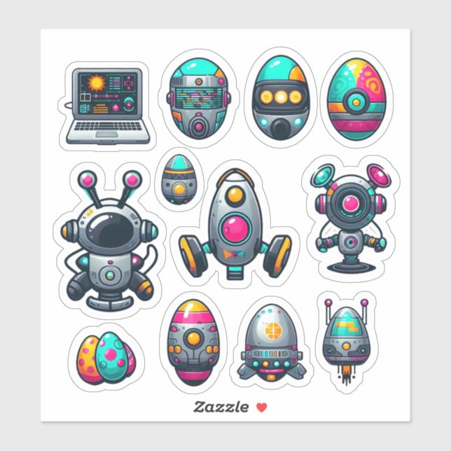 Easter Egg Futuristic Stickers (Sheet)