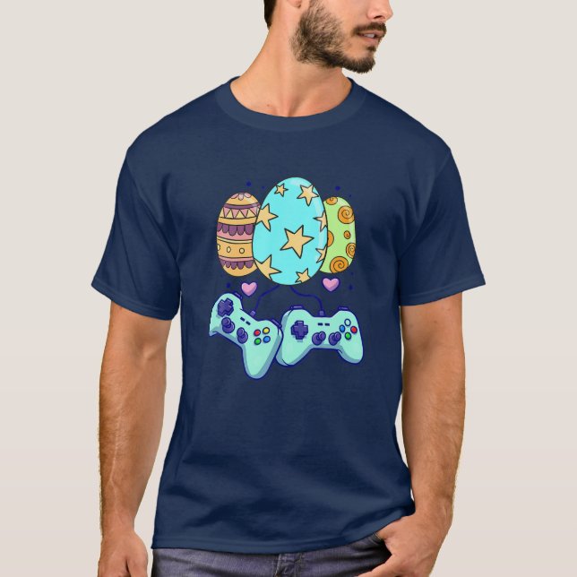 Easter Egg Games Controllers - Gamers Love Easter T-Shirt (Front)