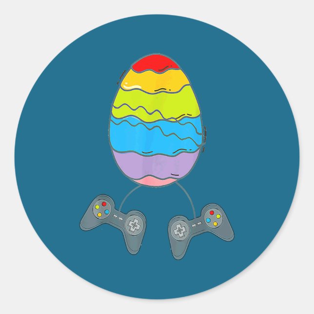 Easter Egg Gaming Console 1 Classic Round Sticker (Front)