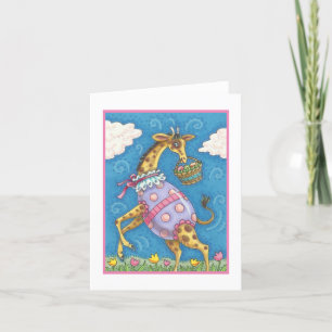 EASTER EGG GIRAFFE & TULIPS PRINTEMPS CARTE DE REM