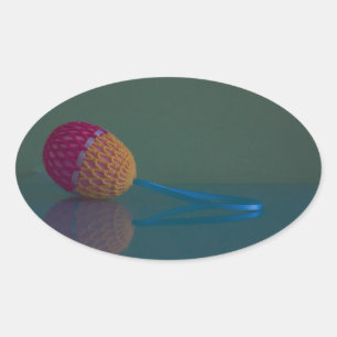 Easter Egg Holiday Blue and Green Oval Sticker 