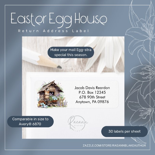 Easter Egg House Return Address Label (Creator Uploaded)