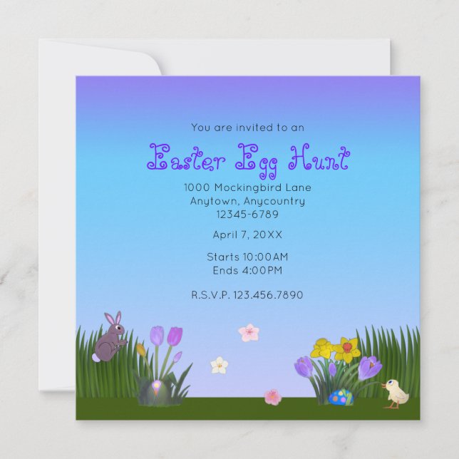 Easter Egg Hunt - 5.25" Square Save The Date (Front)