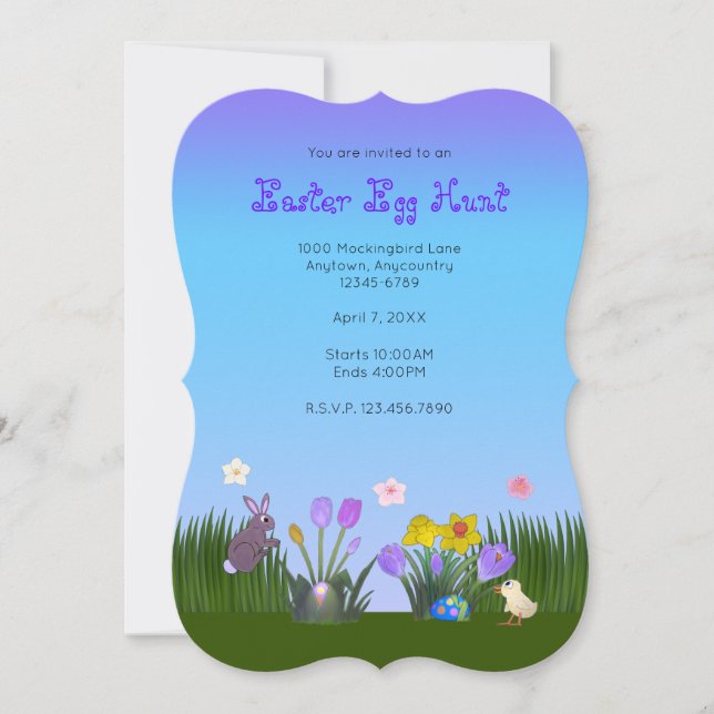Easter Egg Hunt 5" by 7" Save The Date (Front)