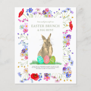 Easter Egg Hunt and Brunch Bunny Floral Budget Flyer