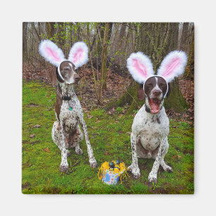 Easter Egg Hunt and Party Dogs Square Magnet