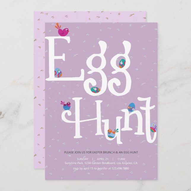 Easter Egg Hunt and Potluck Invitation (Front/Back)