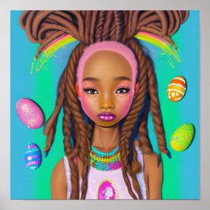 Easter Egg Hunt Black Girl Magic Melanin Girls Poster