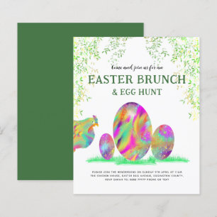 Easter Egg Hunt Brunch Watercolor Cute budget