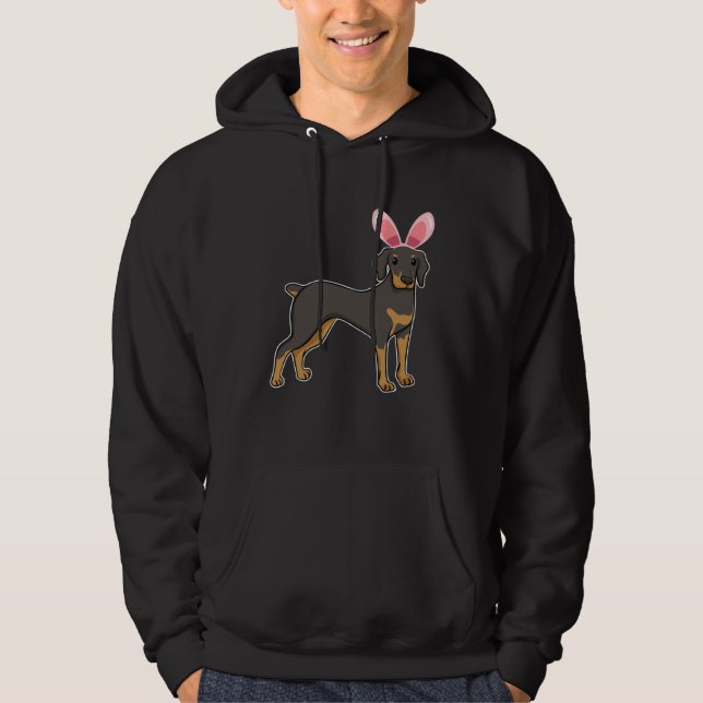 Easter Egg Hunt Bunny Ear Doberman Easter Day 2023 Hoodie (Front)
