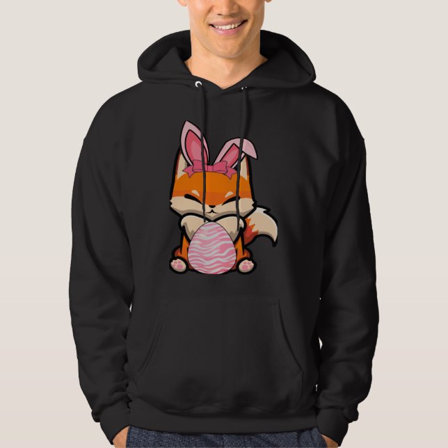 Easter Egg Hunt Bunny Ear Fox Easter Day 2023 Hoodie (Front)