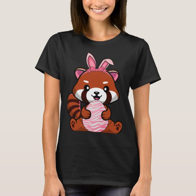 Easter Egg Hunt Bunny Ear Red Panda Easter Day 202 T-Shirt (Front)