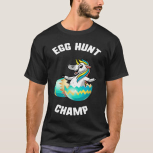Easter Egg Hunt Champ Unicorn Egg Bunny kids  Spri T-Shirt