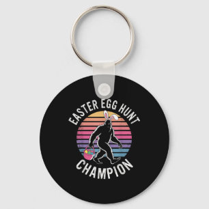 Easter Egg Hunt Champion Funny Bigfoot Bunny Eggs Keychain