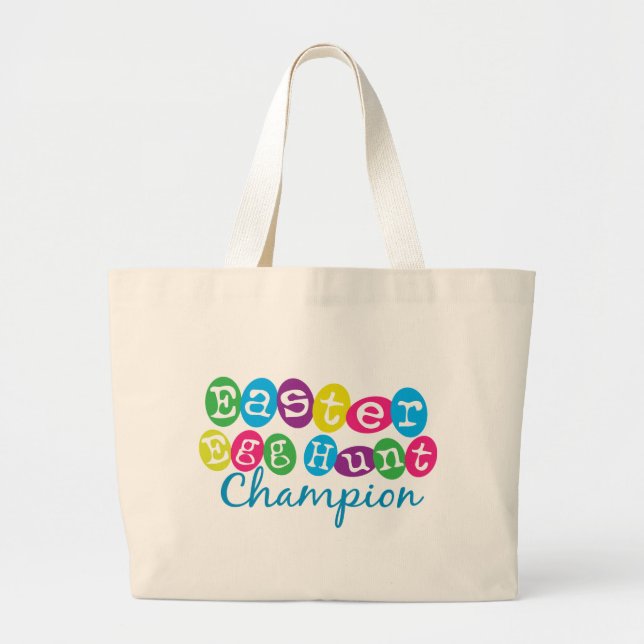 Easter Egg Hunt Champion Large Tote Bag (Front)