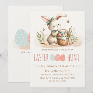 Easter Egg Hunt Cute Bunny Invitation