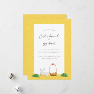 Easter Egg Hunt Easter Brunch Watercolor Art Holiday Card