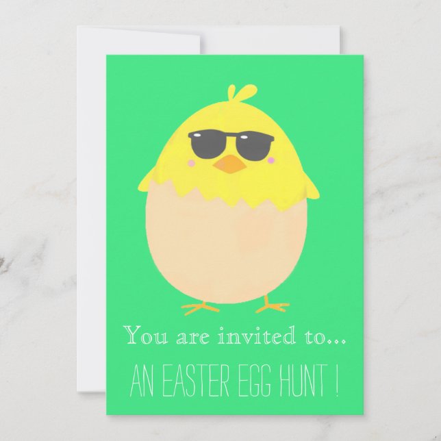 Easter Egg Hunt Easter party cool chick Invitation (Front)