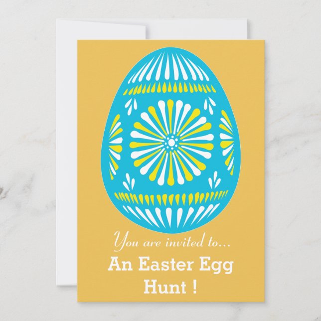 Easter Egg Hunt Easter party patterned easter egg Invitation (Front)