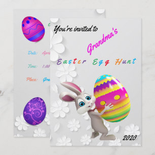 Easter Egg Hunt Floral Invitation