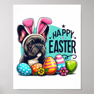 Easter Egg Hunt French Bulldog - Spring Celebratio Poster