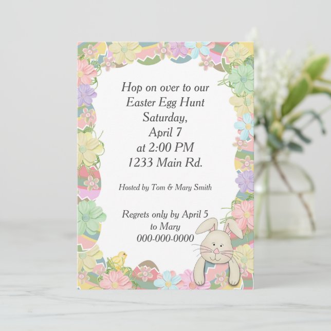 Easter Egg Hunt Fun Invitation (Standing Front)