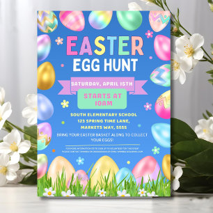 Easter Egg Hunt Fundraiser Flyer Editable Template