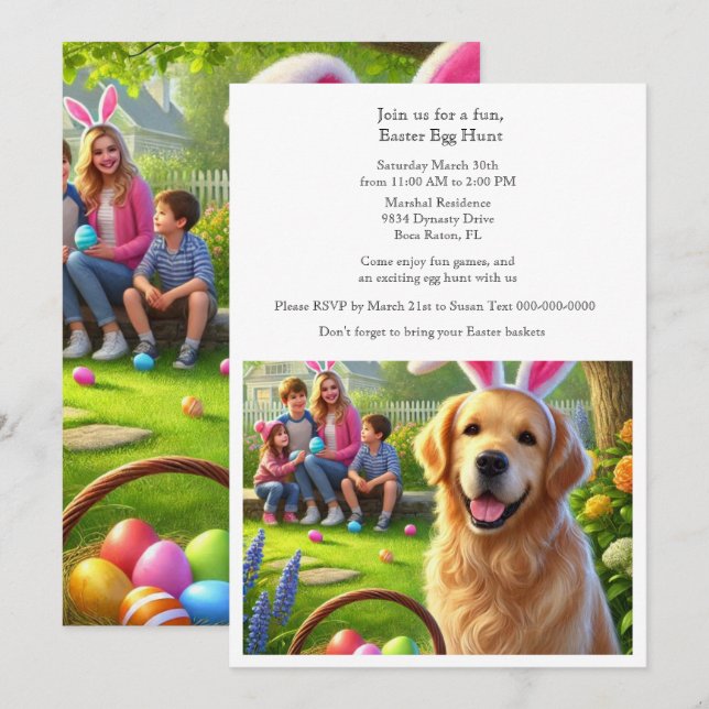 Easter Egg Hunt Holiday Fun  Invitation (Front/Back)