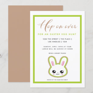 Easter Egg Hunt Hop On Over Bunny Personalized Invitation