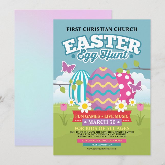 Easter Egg Hunt Invitation (Front/Back)