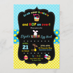 Easter Egg Hunt Invitation Boys