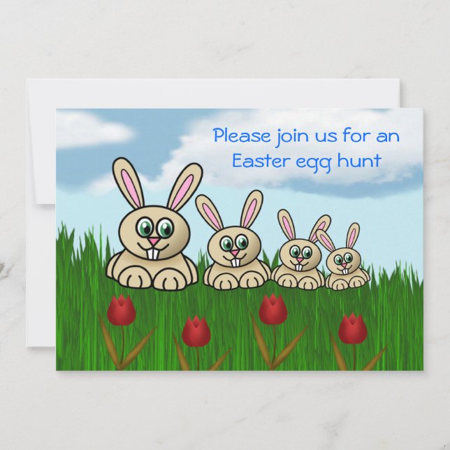 Easter Egg Hunt Invitation Easter fun Easter bunny (Front)