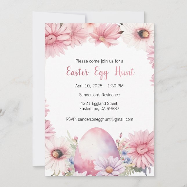 Easter Egg Hunt Invitation, Easter Party  Invitation (Front)