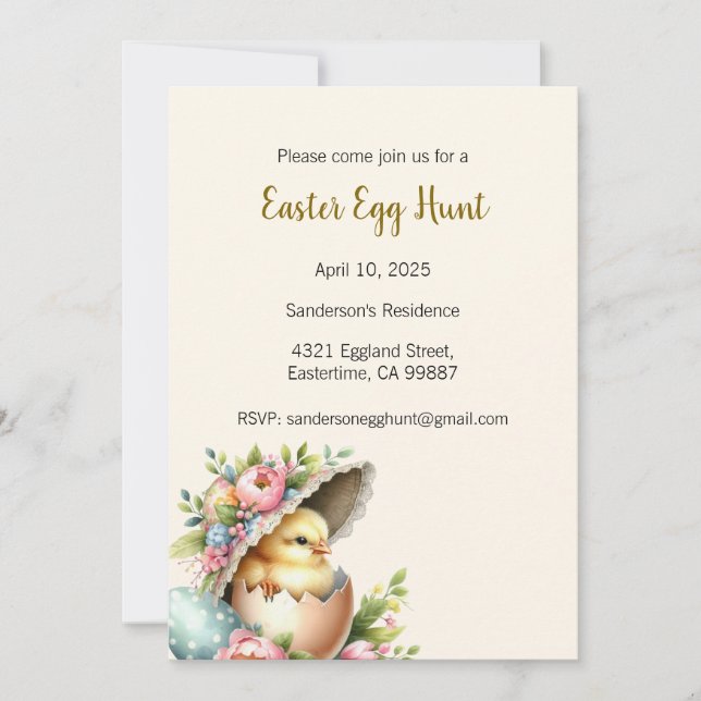 Easter Egg Hunt Invitation, Easter Party  Invitation (Front)