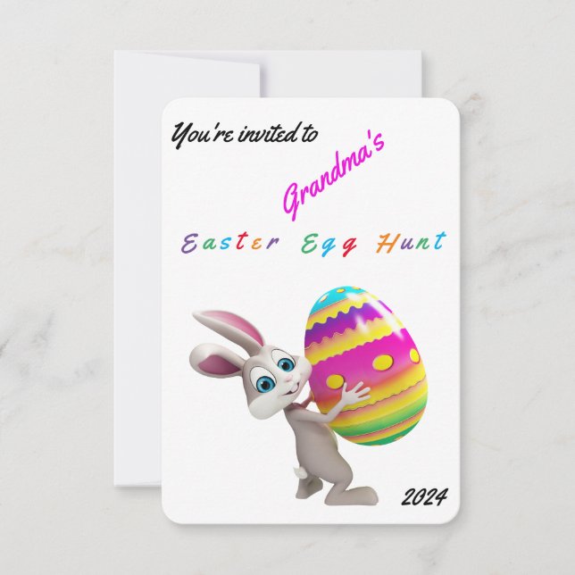 Easter Egg Hunt Invitation - Personalize Name/Year (Front)