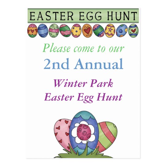 Easter Egg Hunt Invitation Postcard