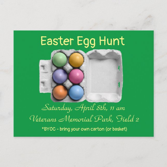 Easter Egg Hunt Invitation Postcard (Front)