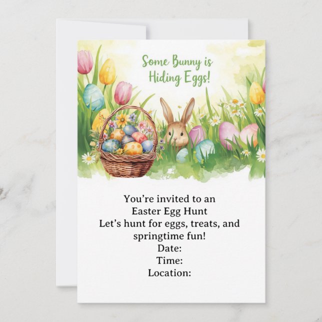 Easter Egg Hunt Invitation – Spring Easter Party (Devant)