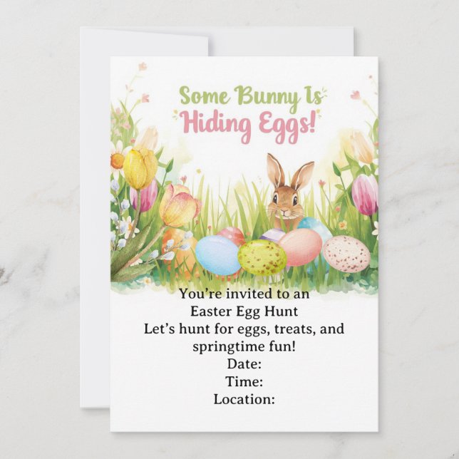 Easter Egg Hunt Invitation – Spring Easter Party (Devant)