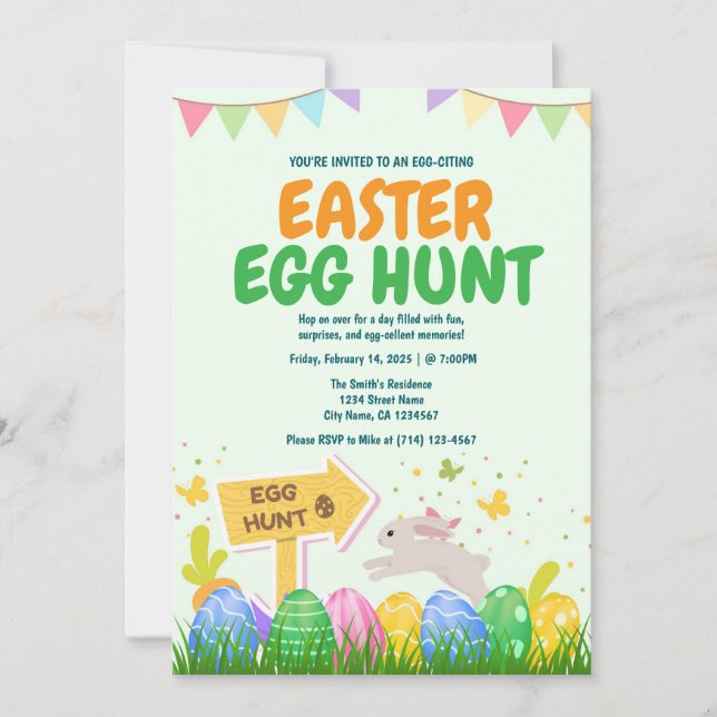 Easter Egg Hunt Invitation Template (Front)