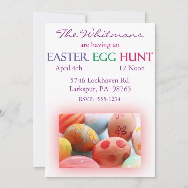 Easter Egg Hunt Invitations (Front)