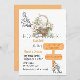 Easter Egg Hunt On Over Bunny Brunch  Invitation