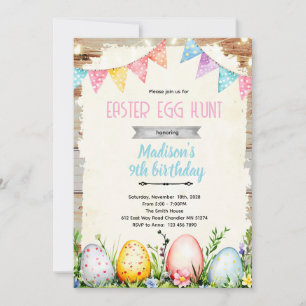 Easter egg Hunt party Invitation