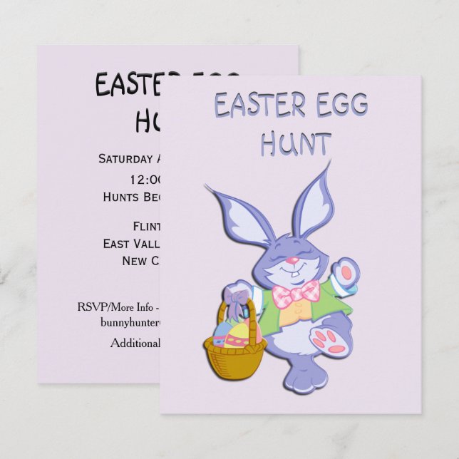 Easter Egg Hunt Party Invitation (Front/Back)