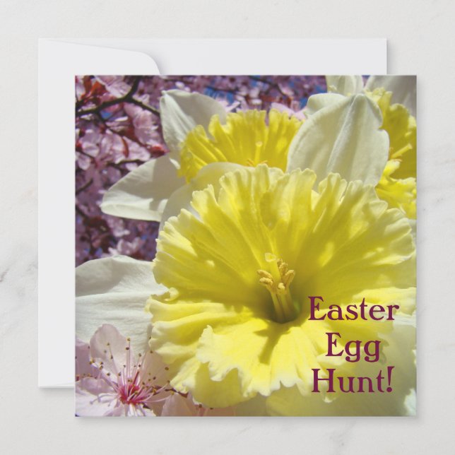Easter Egg Hunt & Party! Invitations Daffodils (Front)