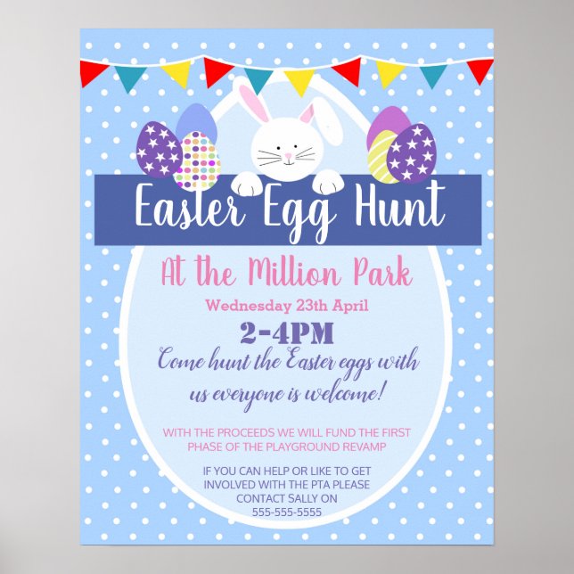 easter egg hunt party POSTER PTA EVENT (Front)