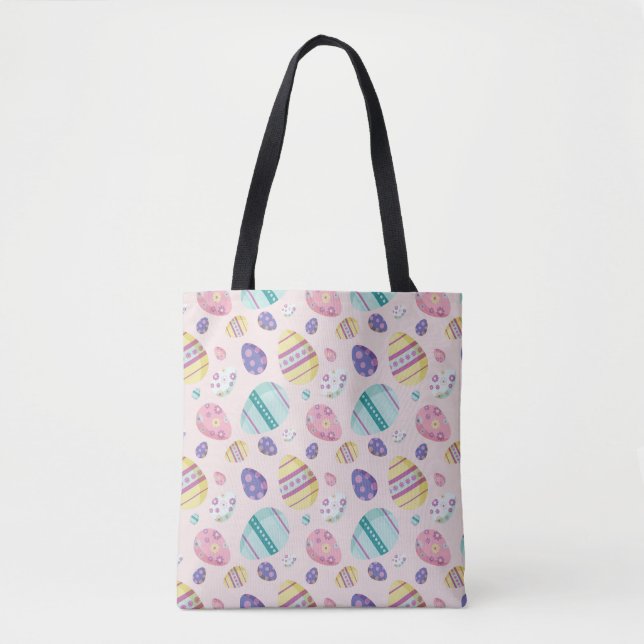 Easter Egg Hunt Pattern Colourful pastel  Tote Bag (Front)