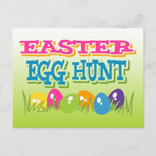 Easter Egg Hunt Postcard Invitation (Front)
