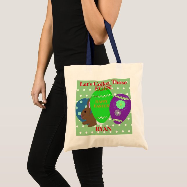 Easter Egg Hunt Rabbit Tote Bag (Front (Product))