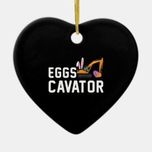 Easter Egg Hunt Shirt For Kids Funny Eggs Cavator Ceramic Ornament